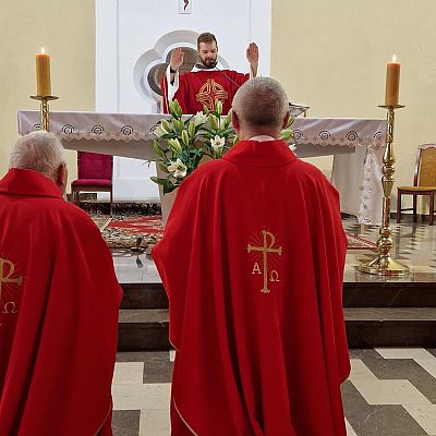 Eucharystia prymicyjna o. Wojciecha Szutowicza grafika