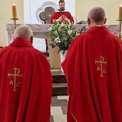 Eucharystia prymicyjna o. Wojciecha Szutowicza grafika