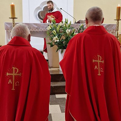 Eucharystia prymicyjna o. Wojciecha Szutowicza grafika